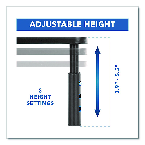 MOUNT-IT! Adjustable Desktop Monitor Riser, For Up to 32" Monitors, 14.57" x 9.25" x 5.51", Black, Supports 44 lb (MI7363)