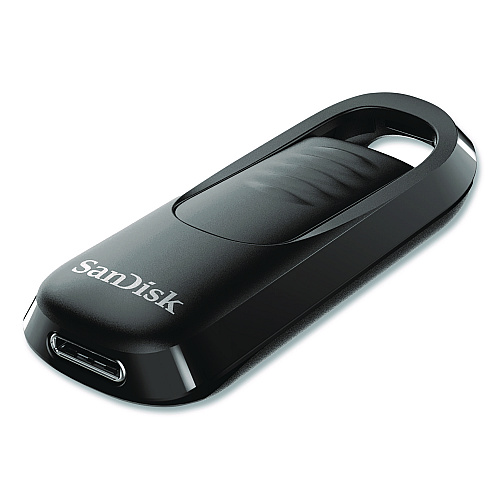 SanDisk Ultra Slider USB 3.2 Type C Flash Drive, 64 GB, Black (SDCZ480064GA)