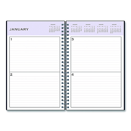 Blue Sky Perpetual Daily Planner, 8.5 x 5.5, Blue Cover, 52 Weeks: Undated (141138)