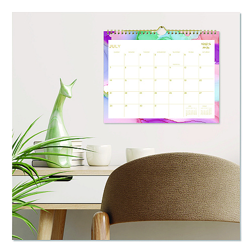 Blue Sky Ashley G Multicolor Smoke Academic Year Wall Calendar, 11 x 8.75, White/Multicolor Sheets, 12-Month (July to June): 2025-2026 (150160)