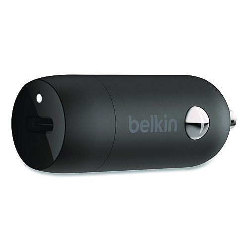 Belkin BOOST CHARGE USB-PD Car Charger + Lightning to USB-C Cable, 20 W, USB-C, Black (CCA003BT04BK)