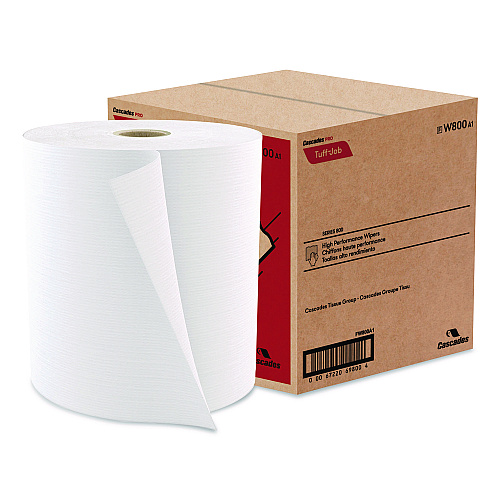 Cascades Tuff-Job Spunlace Towels, 1-Ply, 12 x 13, White, 475/Roll (W800)