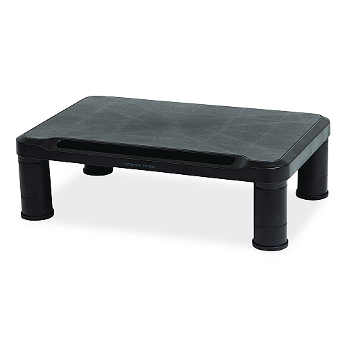 Mind Reader Adjustable Rectangular Monitor Stand, 14.5" x 10.5" x 2.5" to 5.25", Black, Supports 50 lb, 2/Pack (2SMPLMONBLK)