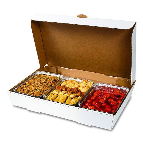 AmerCareRoyal Catering Boxes, 13 x 21 x 3, White, Paper, 50/Carton (CCBFP21133)