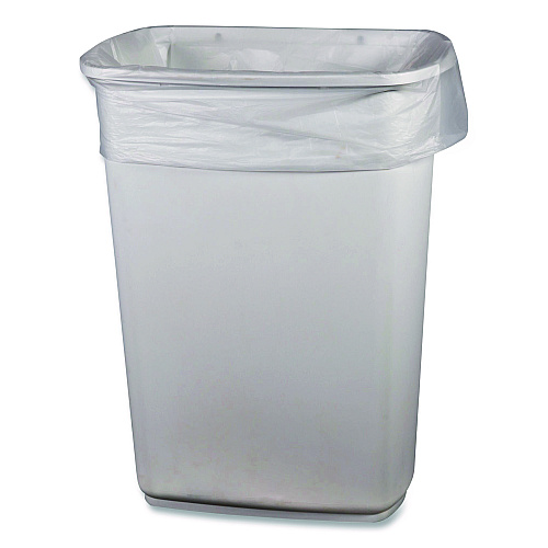 Heritage Linear Low-Density Can Liners, 16 gal, 0.5 mil, 24" x 32", Clear, 500/Carton (H4832MCRAC)