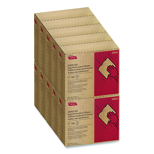Cascades Tuff-Job S600 High Performance Wipers, 9 3/4 x 16 3/4, 126/Box, 10 Box/Carton (W610)
