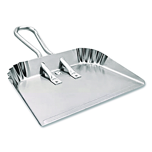 Quickie Bulldozer Dust Pan, 17" w, Aluminum Handle, Silver (428)
