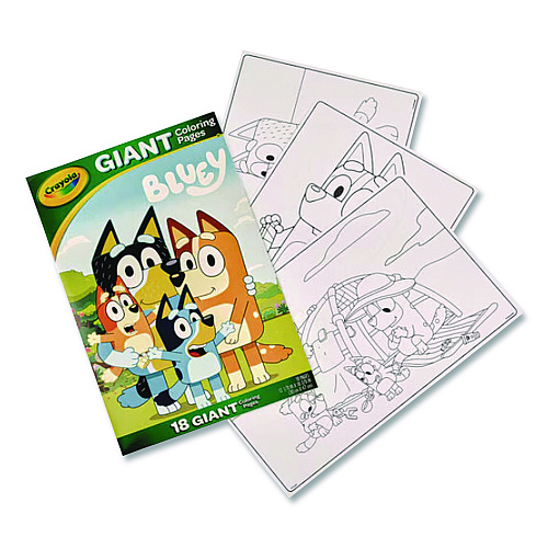 Crayola Bluey Giant Coloring Pages, Ages 3 and Up, 18.88 x 12.13 Sheets, 18 Pages (42663)