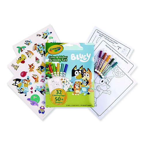 Crayola Bluey Color and Sticker Activity Set, Includes Five Markers, Ages 3 and Up, 32 Pages (42743)
