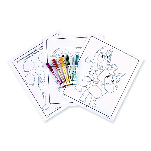 Crayola Bluey Color and Sticker Activity Set, Includes Five Markers, Ages 3 and Up, 32 Pages (42743)