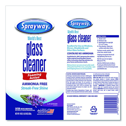 Sprayway Glass Cleaner, Lavender, 19 oz Aerosol Spray, 6/Carton (SW5029)