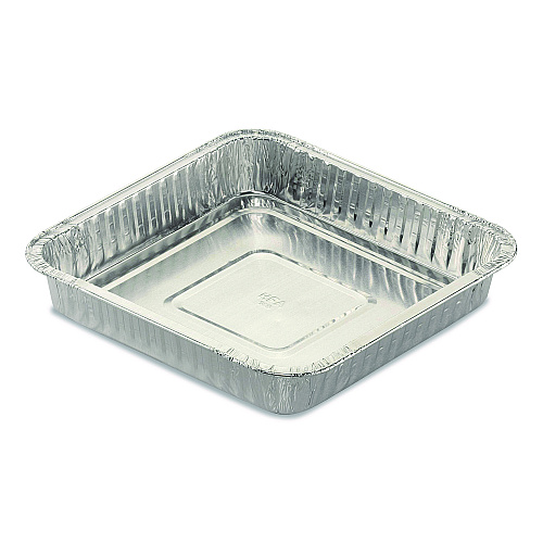 HFA Square Cake Pan, 30 Gauge, 48 oz, 8 x 8 x 1.53, Silver, Aluminum, 200/Carton (30830200)