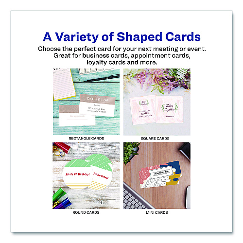 Avery Print to the Edge Business Cards with Sure Feed Technology, 2 x 3.5, White, 8/Sheet, 20 Sheets/Pack (8801)