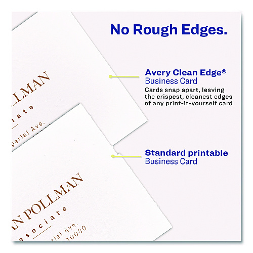 Avery Print to the Edge Business Cards with Sure Feed Technology, 2 x 3.5, White, 8/Sheet, 20 Sheets/Pack (8801)