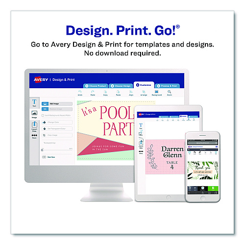 Avery Print to the Edge Business Cards with Sure Feed Technology, 2 x 3.5, White, 8/Sheet, 20 Sheets/Pack (8801)