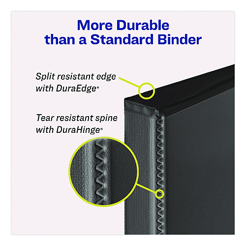 Avery Durable View Binder with DuraHinge and Slant Rings, 3 Rings, 0.5" Capacity, 11 x 8.5, White, 12/Carton (17002CT)