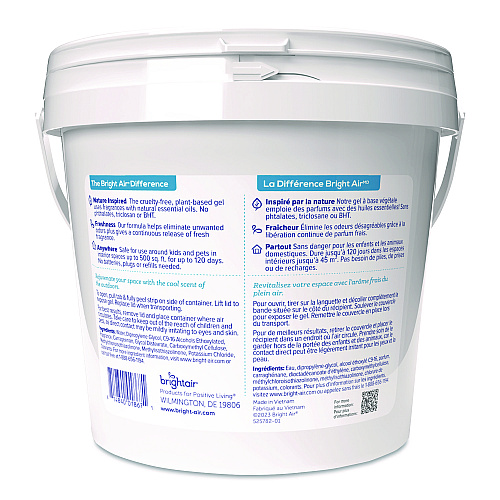 Bright Air Super Odor Eliminator Gel for Large Spaces, Cool and Clean, 64 oz Tub (901129)