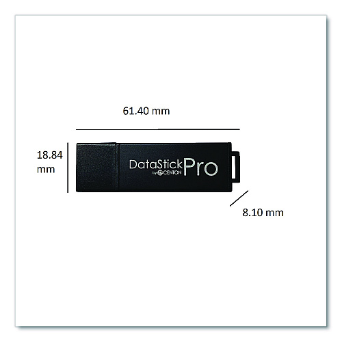 Centon DataStick Pro USB 2.0 Type A Flash Drive, 8 GB, Gray, 10/Pack (100079)