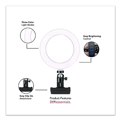 OTM Essentials Universal Ring Light, 6" dia, Black (COBA1B1)