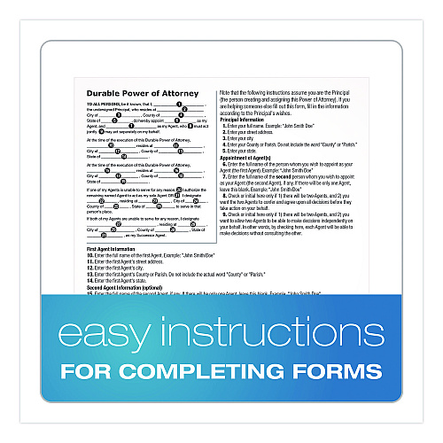 Adams Durable Power of Attorney Digital Download with Instructions, 8.5 x 11, Unlimited Number of Forms (LF205)