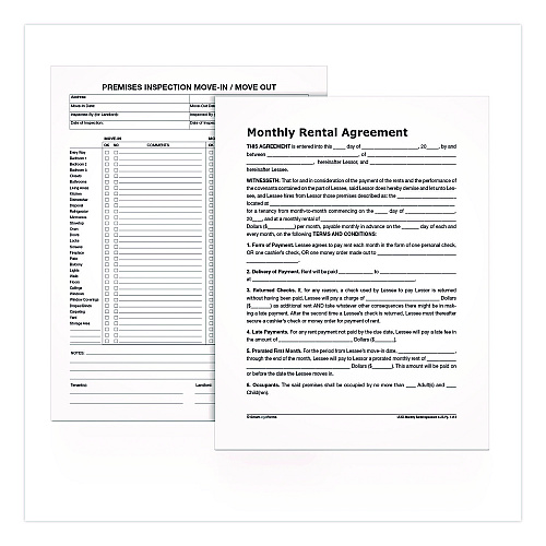 Adams Month-to-Month Residential Rental Agreement Digital Download with Instructions, 8.5 x 11, Unlimited Number of Forms (LF255)