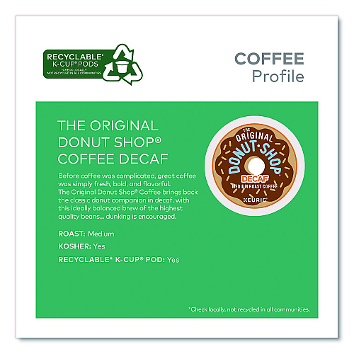 The Original Donut Shop Decaf Coffee K-Cup Pods, 48/Box (1635474)