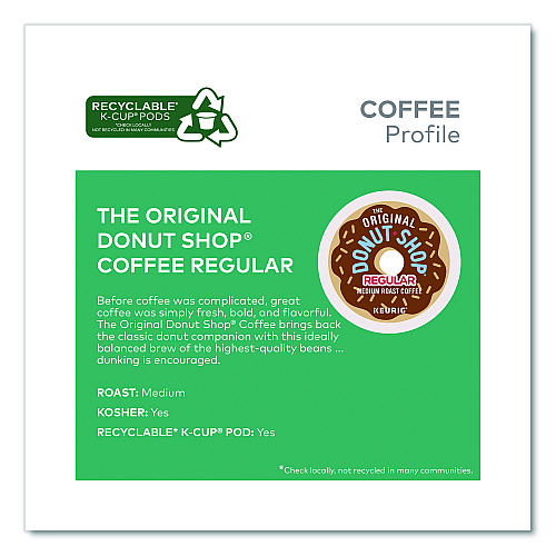 The Original Donut Shop Donut Shop Coffee K-Cups, Regular, 0.39 oz, 48/Box (1635475)