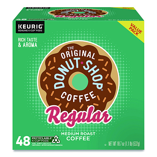 The Original Donut Shop Donut Shop Coffee K-Cups, Regular, 0.39 oz, 48/Box (1635475)