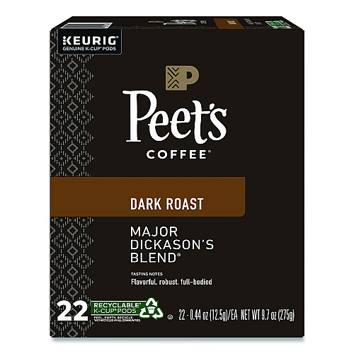 Peet's Coffee & Tea Major Dickason's Blend K-Cups, 0.44 oz, 88/Carton (65470)