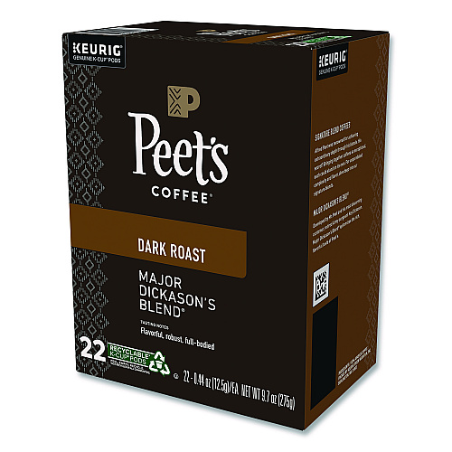 Peet's Coffee & Tea Major Dickason's Blend K-Cups, 0.44 oz, 88/Carton (65470)