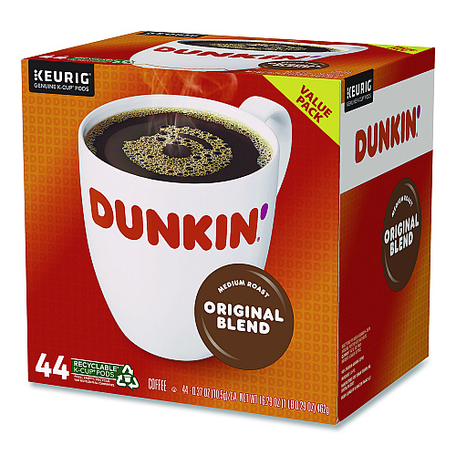 Dunkin Donuts K-Cup Pods, Original Blend, 0.37 oz, 44/Box (2091512)