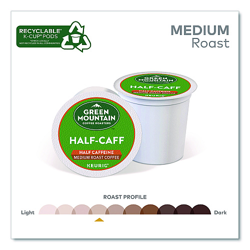 Keurig Half-Caff Coffee K-Cups, 0.33 oz, 48/Box (2140552)