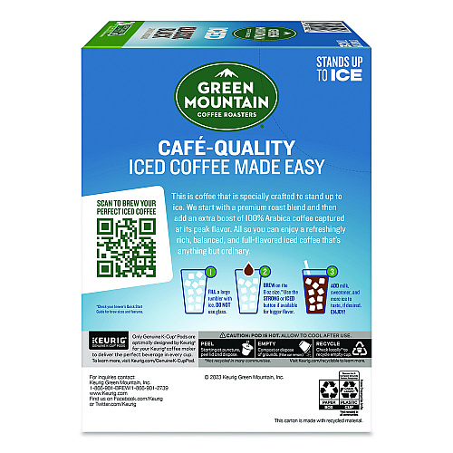 Keurig Classic Black Brew Over Ice Coffee K-Cups, 0.4 oz, 24/Box (5000372042)