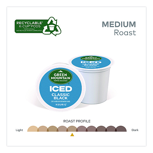 Keurig Classic Black Brew Over Ice Coffee K-Cups, 0.4 oz, 24/Box (5000372042)