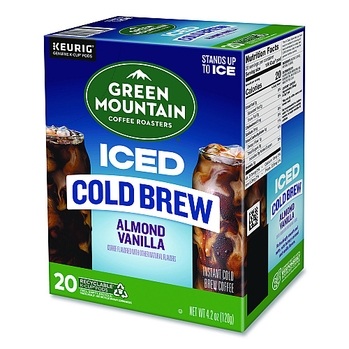 Keurig Almond Vanilla Brew Over Ice Coffee K-Cups, 0.21 oz, 20/Box (5000372045)