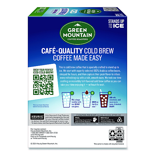 Keurig Almond Vanilla Brew Over Ice Coffee K-Cups, 0.21 oz, 20/Box (5000372045)