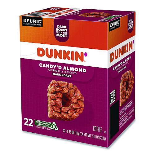 Dunkin Donuts Candy'd Almond Coffee K-Cups, 0.35 oz, 22/Box (5000375651)