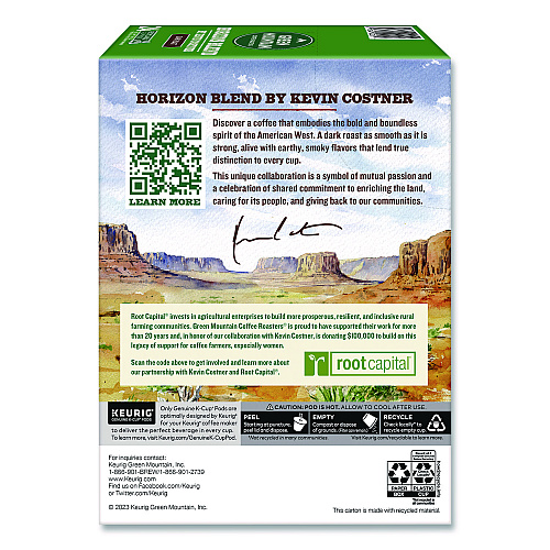 Keurig Horizon Blend by Kevin Costner Coffee K-Cups, 0.37 oz, 24/Box (5000379575)