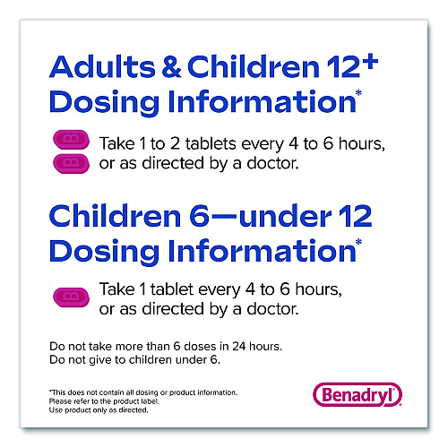 Benadryl Allergy Ultratabs Tablets, Two-Pack, 60 Packs/Box (17060)