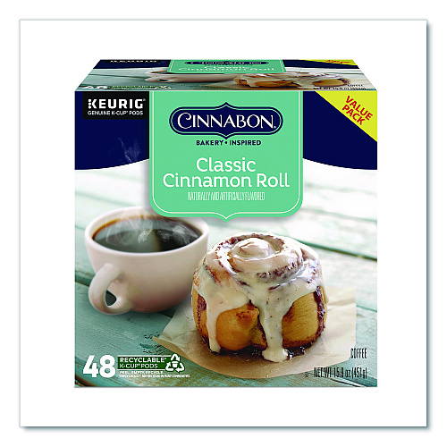 Cinnabon Classic Cinnamon Roll Coffee K-Cups, 0.33 oz, 48/Box (24297522)