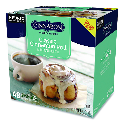Cinnabon Classic Cinnamon Roll Coffee K-Cups, 0.33 oz, 48/Box (24297522)