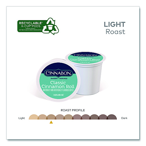 Cinnabon Classic Cinnamon Roll Coffee K-Cups, 0.33 oz, 48/Box (24297522)
