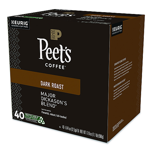 Peet's Coffee & Tea Major Dickason's Blend K-Cups, 0.44 oz, 40/Box (24306979)