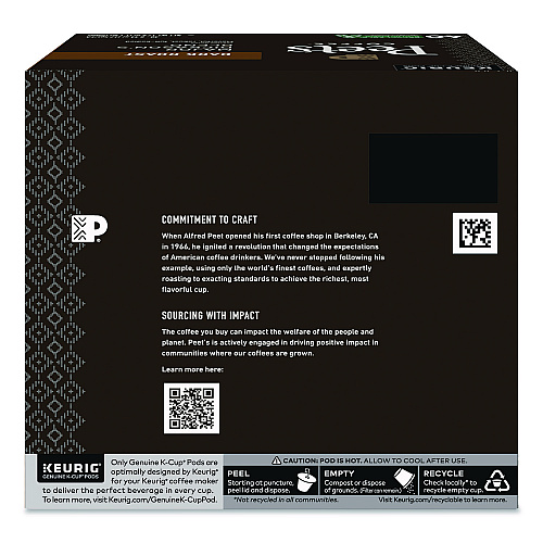 Peet's Coffee & Tea Major Dickason's Blend K-Cups, 0.44 oz, 40/Box (24306979)
