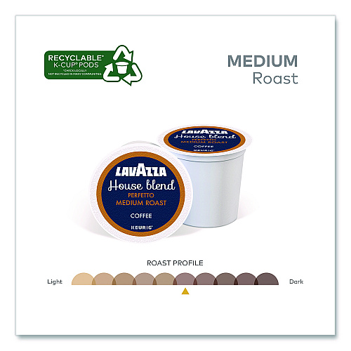 Lavazza Perfetto Coffee K-Cups, House Blend, 0.41 oz, 22/Box (5000382580)
