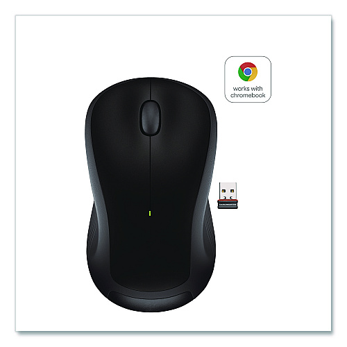 Logitech M310 Wireless Mouse, 2.4 GHz Frequency/30 ft Wireless Range, Left/Right Hand Use, Black (243132)