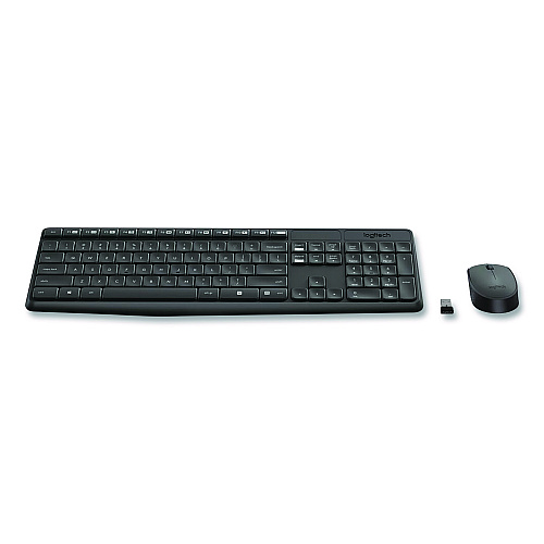 Logitech MK235 Wireless Keyboard and Optical Mouse Combo, 2.4 GHz Frequency, 33 ft Wireless Range, Black (2622126)