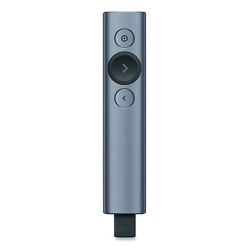 Logitech Spotlight Presentation Remote, Projects 100 ft, Slate (2632837)