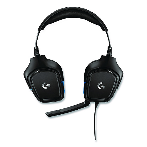 Logitech G432 7.1 Surround Sound Wired Gaming Binaural Over The Head Headset, Black/Blue (24383954)