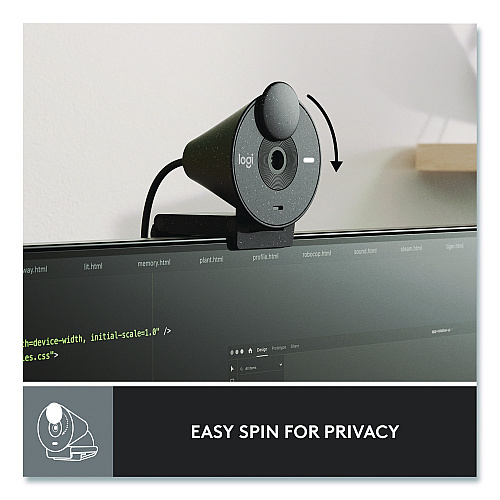 Logitech Brio 300 HD Webcam, 1920 pixels x 1080 pixels, 2 Mpixels, Graphite (960001497)